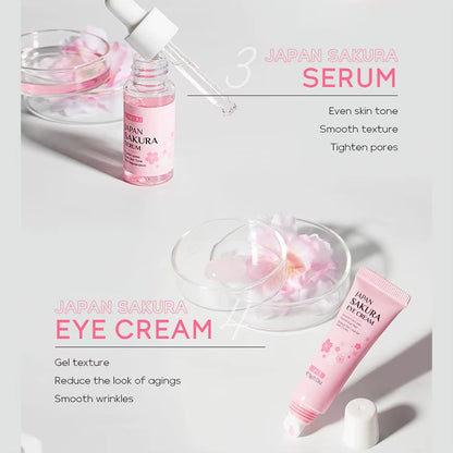 6Pcs Sakura Skin Care Set Hydrating Moisturing Smoothing Nourishing Brightening Firming Women Beauty Skincare Product